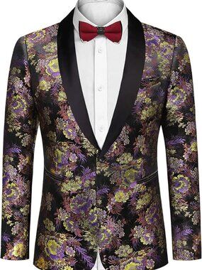 Floral Mens Suit Jacket